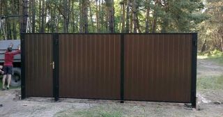 Купить распашные ворота из профнастила Кронштадт, цена от 2772 руб.